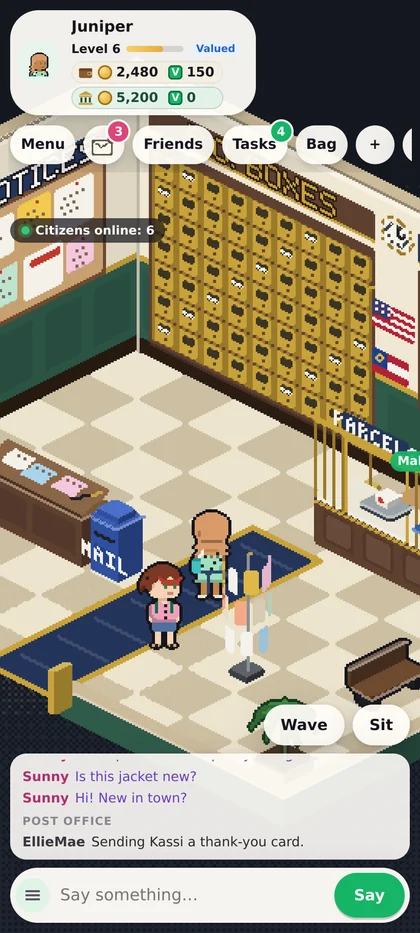 The Post Office on a phone